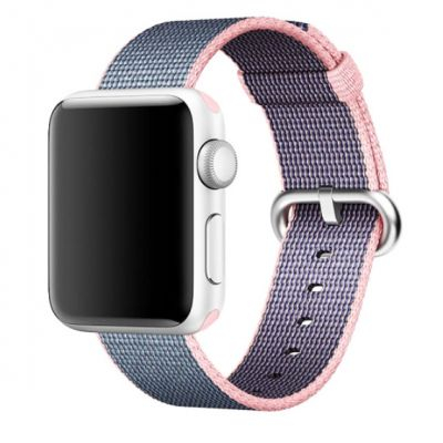 Ремешок нейлоновый Nylon для Apple Watch 42/44mm (Розово-синий)