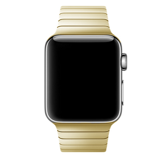 Блочный браслет для Apple watch 38/40mm, (Нержавеющая сталь, особая застёжка «бабочка») (Золото)
