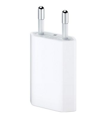 Сетевое зарядное устройство для iPhone (плоское, c логотипом)
