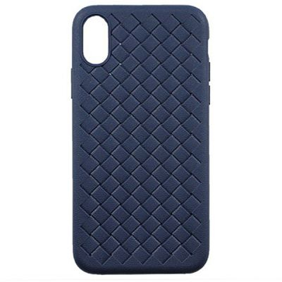 Накладка силиконовая для iPhone XS Max плетеная (Синий)