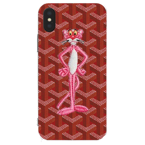 Накладка Goyard Pink Panter для iPhone Xs Max (Красная)