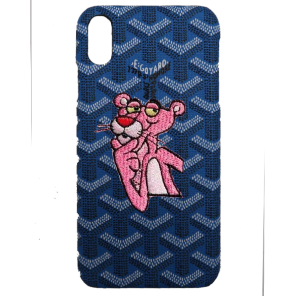 Накладка Goyard Pink Panter для iPhone Xs Max (Синяя)
