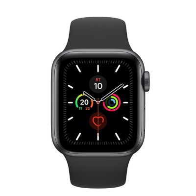 Часы Apple Watch Series 5 40 мм, корпус из алюминия цвета «серый космос», спортивный ремешок чёрного цвета