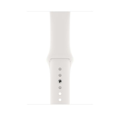 Часы Apple Watch Series 5 44 мм, корпус из алюминия серебристого цвета, спортивный ремешок белого цвета