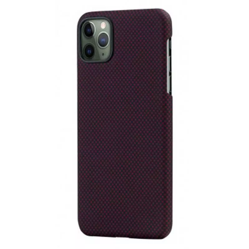 Чехол накладка Pitaka MagCase для iPhone 11 Pro (Бордовая клетка)