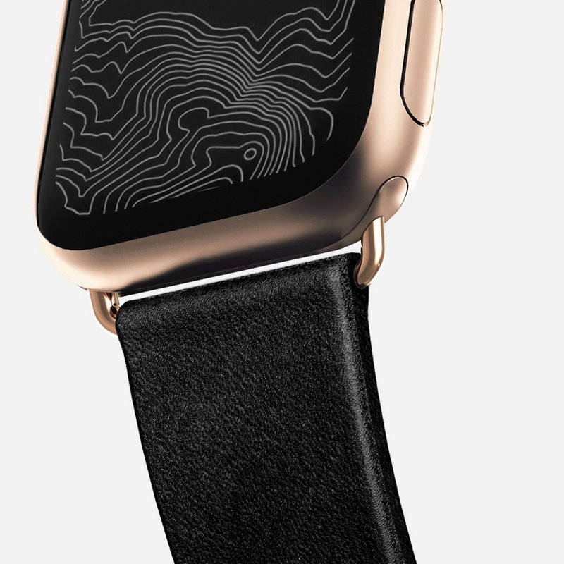 Ремешок Nomad Modern Slim для Apple Watch 38/40mm с золотой фурнитурой (Черный)