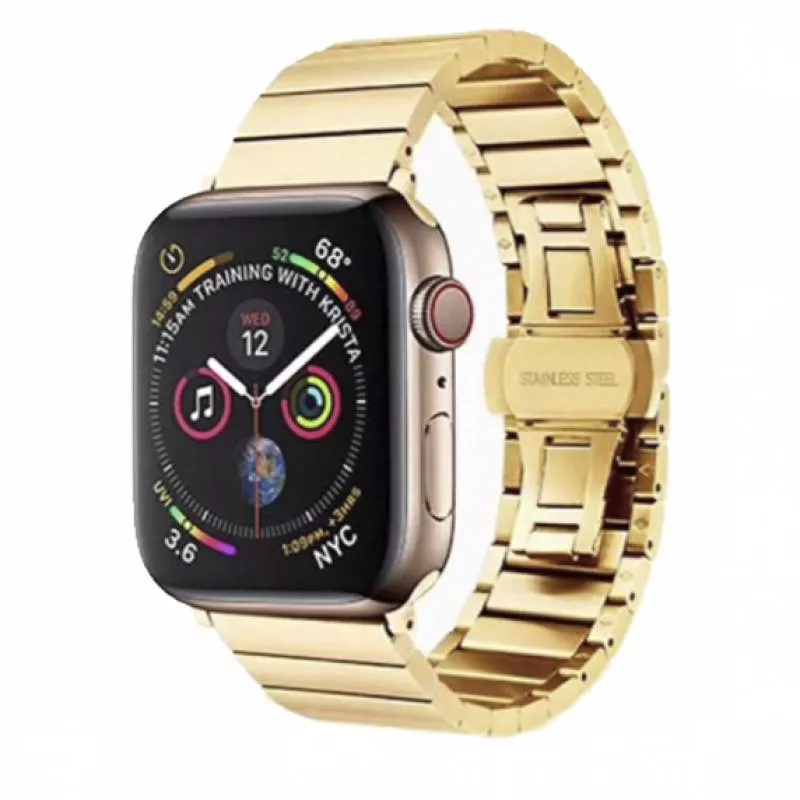 Ремешок из нержавеющей стали COTEetCL W25 для Apple Watch 38/40mm Золотой блочный (WH5237-GD)