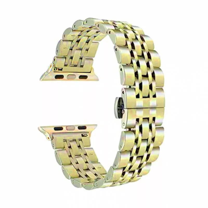 Ремешок из нержавеющей стали COTEetCL W27 для Apple Watch 42/44mm 7 звеньев Золотой (WH5241-GD)