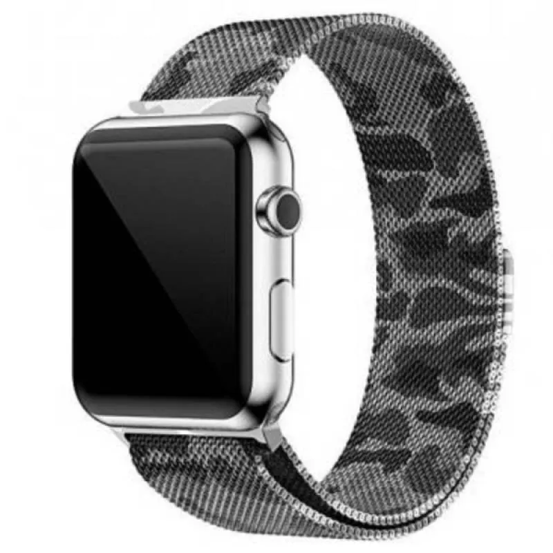 Ремешок из нержавеющей стали COTEetCL W6 Magnet Band для Apple Watch 42/44mm Серый Камуфляж (WH5203-TK)