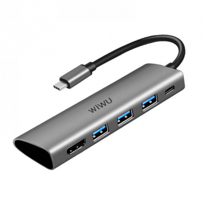 Хаб Wiwu Alpha A531H 5in1 (Type-C+USBx3+HDMI)