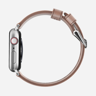 Ремешок Nomad Modern Slim для Apple Watch 38/40мм бежевый с серебряной фурнитурой
