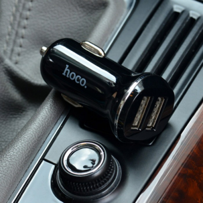 Автомобильное зарядное устройство Hoco Z1 USBx2 2.1 Black