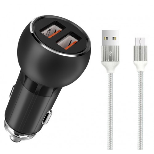 Автомобильное зарядное устройство Ldnio USBx3*5,1 + Lightning кабель