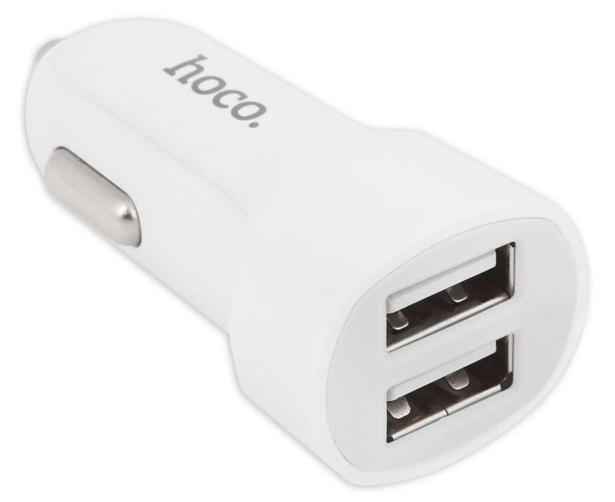 Автомобильное зарядное устройство USB выход Hoco Z2A 2USB 2.4A White