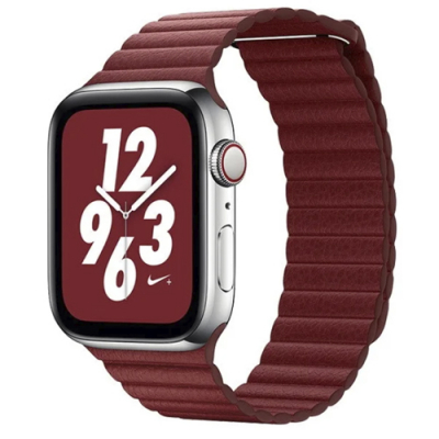 Ремешок кожанный COTEetCL W7 Magnet Band для Apple Watch 42/44mm (Красный)