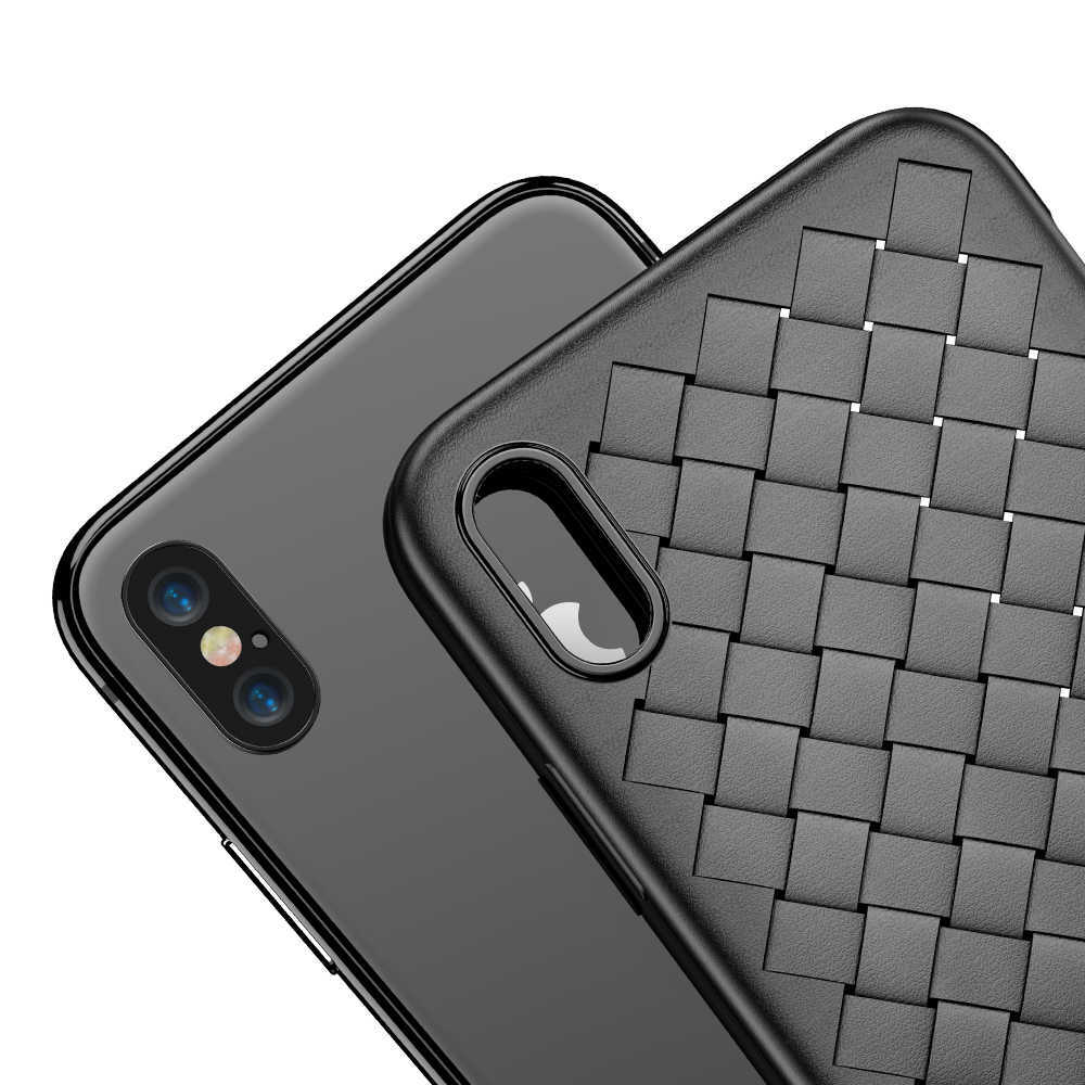 Накладка силиконовая Rock плетенная iPhone X/Xs (Черный)