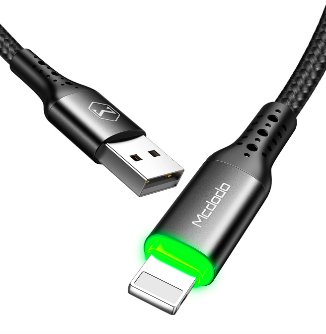 Кабель Mcdodo Auto Power Off Led 3A USB/Lightning 1,8м (CA-7411) Черный
