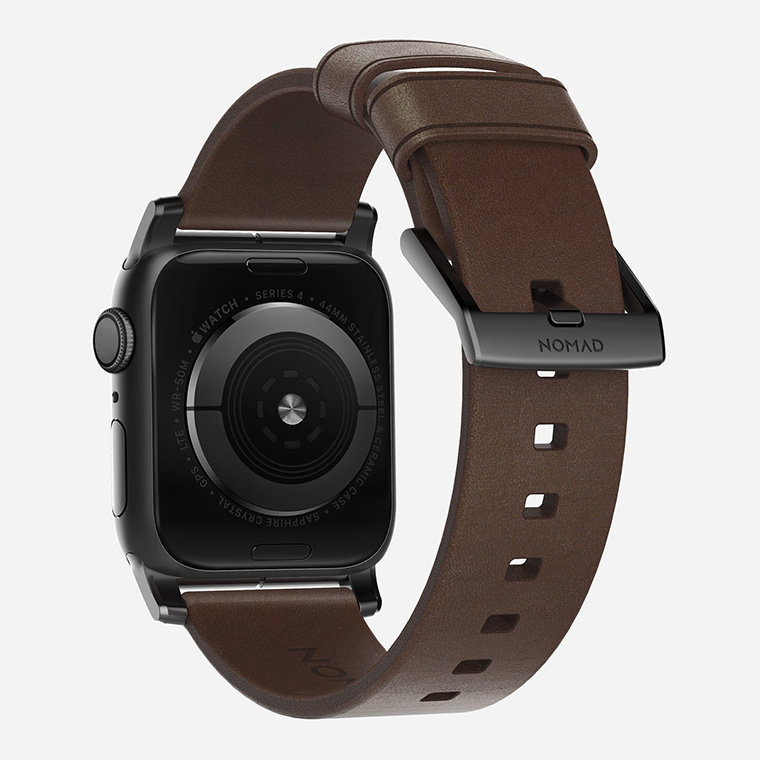 Ремешок кожаный Nomad Modern для Apple Watch 42/44 мм Коричневый (Черная фурнитура)