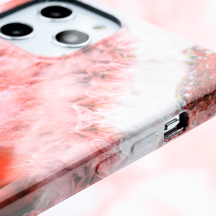 Чехол накладка Kingxbar Agate для iPhone 12/12 Pro (Красный Агат)