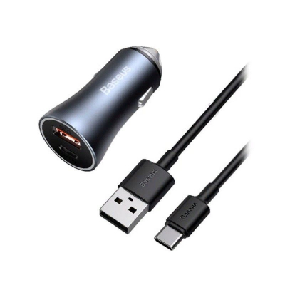АЗУ Baseus Golden Contactor Pro Dual, USB/Type-C + кабель USB/Type-C (TZCCJD-0G)