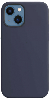 Чехол для iPhone 13 Liquid Silicone Full (Темно-синий)