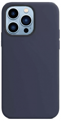 Чехол для iPhone 13 Pro Max Liquid Silicone Full (Темно-синий)
