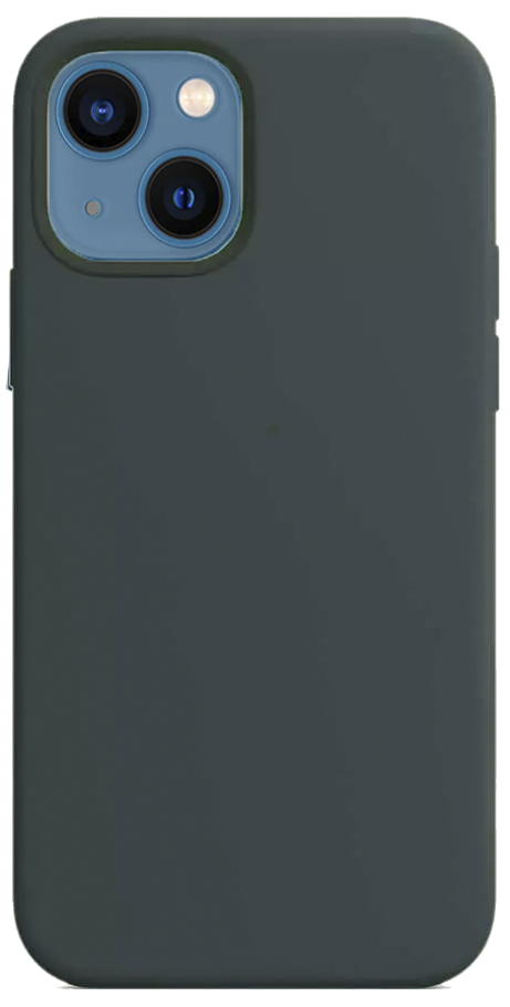 Чехол для iPhone 13 Liquid Silicone Full (Темно-Зеленый)