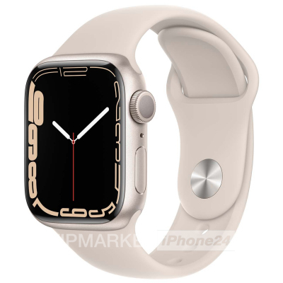 Умные часы Apple Watch Series 7 41 мм, корпус из алюминия цвета «Сияющая звезда», спортивный ремешок «сияющая звезда»
