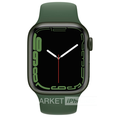 Часы Apple Watch Series 7 41 мм, корпус из алюминия зеленого цвета, спортивный ремешок «зелёный клевер» РСТ