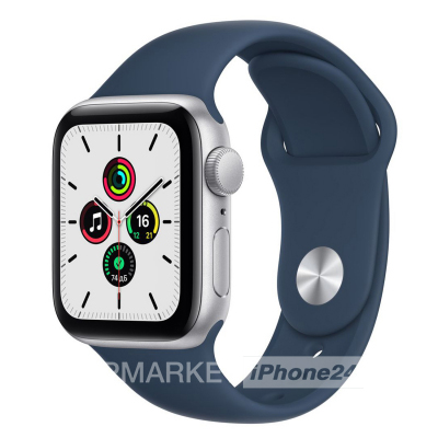 Умные часы Apple Watch SE GPS 40 мм, алюминий серебристого цвета, спортивный ремешок цвета «синий омут» РСТ