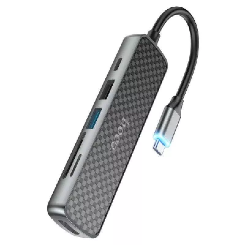 Хаб Type-C Hoco HB24 (2xUSB; 1xType-C; 1xHDMI; SD)