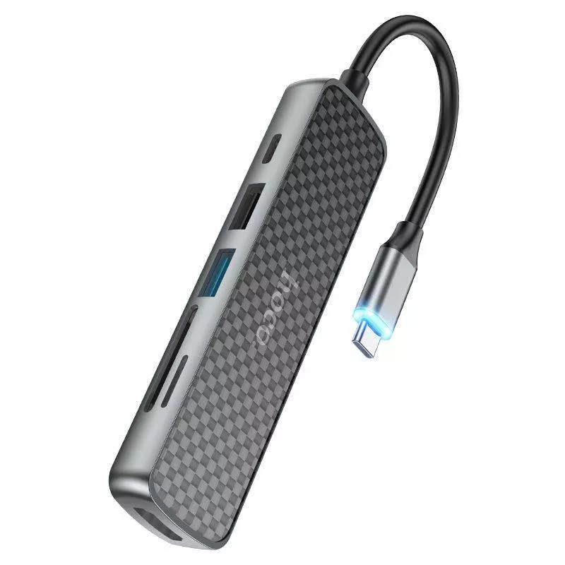 Хаб Type-C Hoco HB24 (2xUSB; 1xType-C; 1xHDMI; SD)