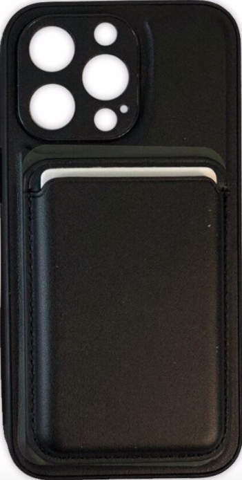 Силиконовый чехол для iPhone 13 Pro с отделом под карту (Черный)