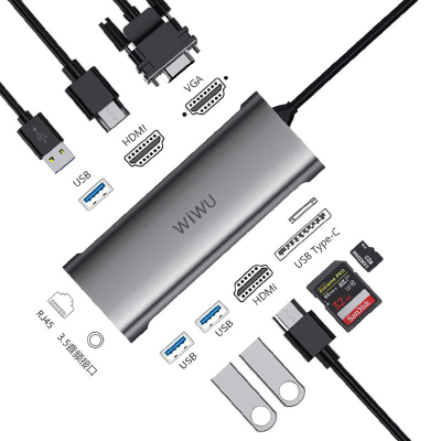 Хаб WIWU Hub USB-C Type С ALPHA A11312H (11 in 1)