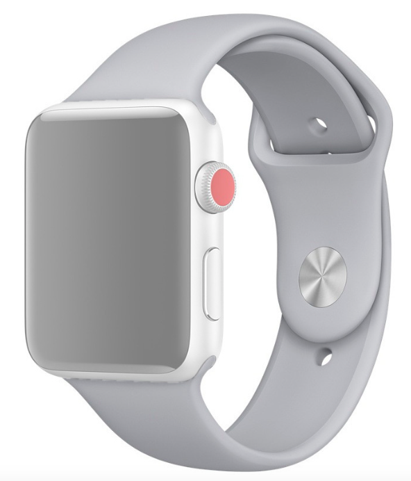 Спортивный силиконовый ремешок для Apple Watch 38/40mm (Silver)