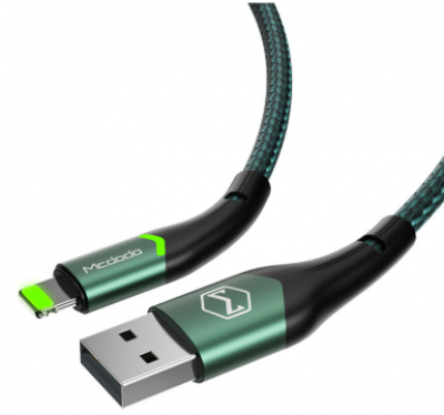 Кабель McDodo 3A USB/Lightning 1,2m зеленый (CA-7841)