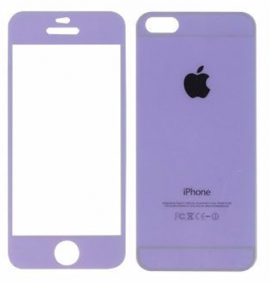 Защитное стекло Nano Slim для iPhone 5/5c/5s/SE Colorful Glass (Фиолетовый-белый)
