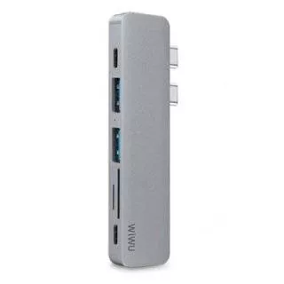 Wiwu Hub T8 7в1 (Type-Cx2/USB 3.0x2/SD/MicroSD/HDMI)