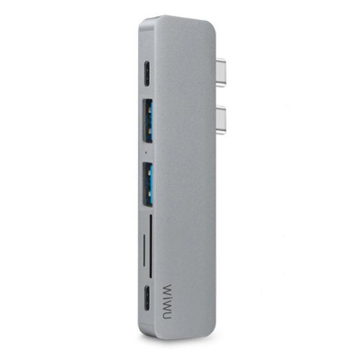 Wiwu Hub T8 7в1 (Type-Cx2/USB 3.0x2/SD/MicroSD/HDMI)
