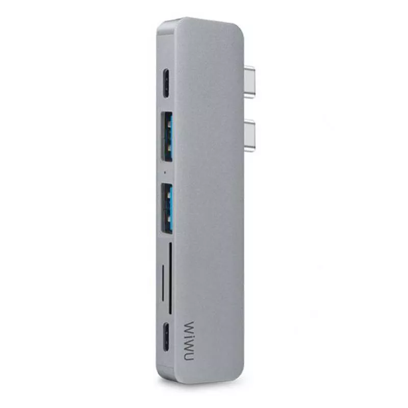 Wiwu Hub T8 7в1 (Type-Cx2/USB 3.0x2/SD/MicroSD/HDMI)