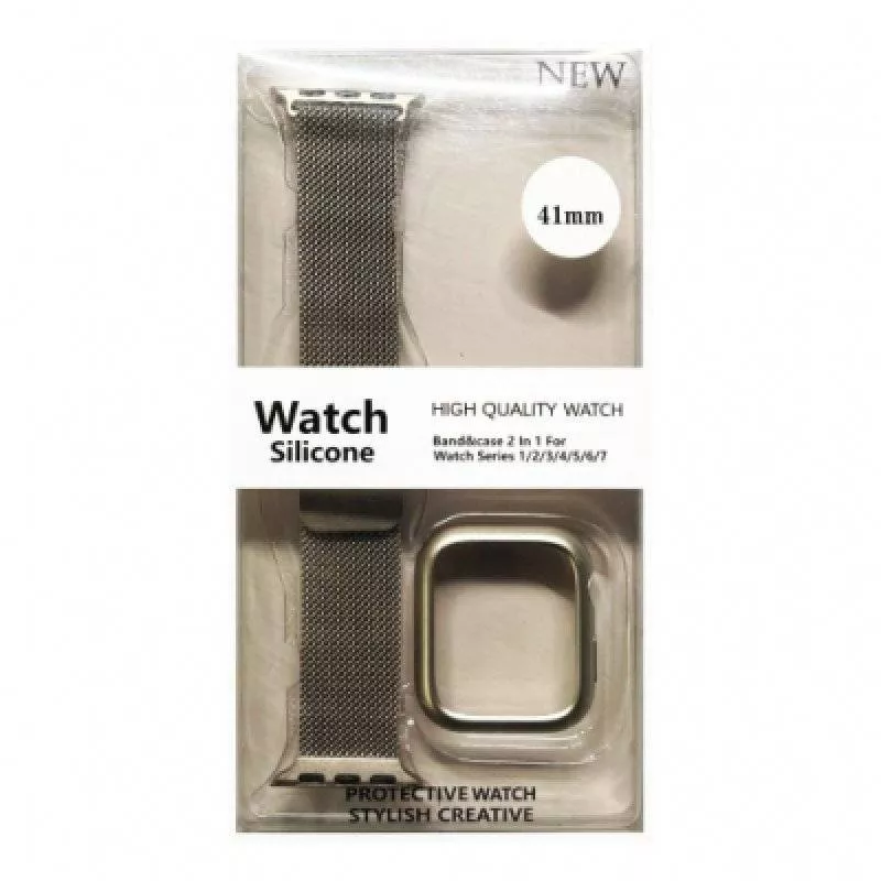 Ремешок Apple Watch 41mm Milanese Loop+бампер (Сияющая звезда)