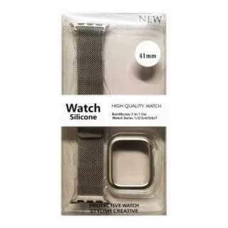 Ремешок Apple Watch 41mm Milanese Loop+бампер (Сияющая звезда)