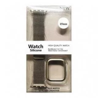 Ремешок Apple Watch 45mm Milanese Loop+бампер (Сияющая звезда)