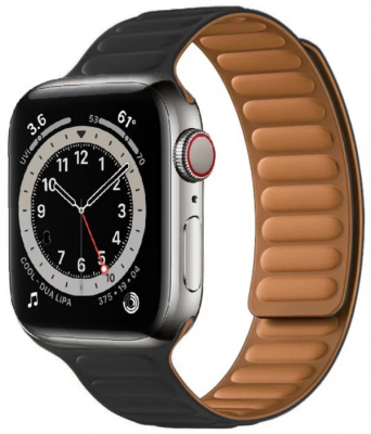 Магнитный силиконовый ремешок Apple Watch 38/40/41 мм (Черный)