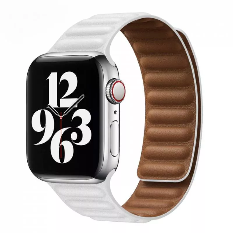 Магнитный силиконовый ремешок Apple Watch 42/44/45 мм (Белый)