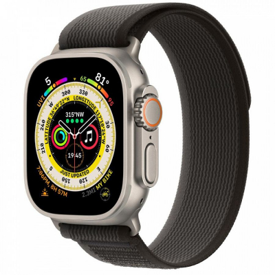 Часы Apple Watch Ultra 49 мм, корпус из титана ремешок Trail Loop Черно/ Серый  M/L (для других стран)