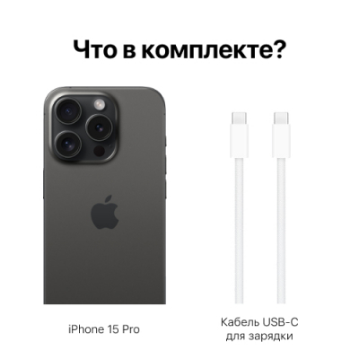 Смартфон Apple iPhone 15 Pro 256Gb Черный Титан (для других стран)
