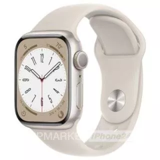 Часы Apple Watch Series 8 45 мм, корпус из алюминия цвета «Сияющая звезда», спортивный ремешок M/L цвета «Сияющая звезда» (для других стран)
