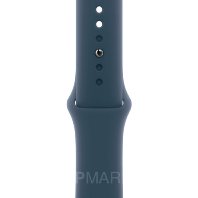 Часы Apple Watch Series 9 41 мм, корпус из алюминия серебристого цвета, спортивный ремешок M/L цвета «Грозовой Синий» (для других стран)