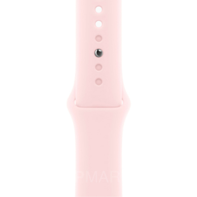 Часы Apple Watch Series 9 45 мм, корпус из алюминия розового цвета, спортивный ремешок S/M нежно розового цвета (для других стран)